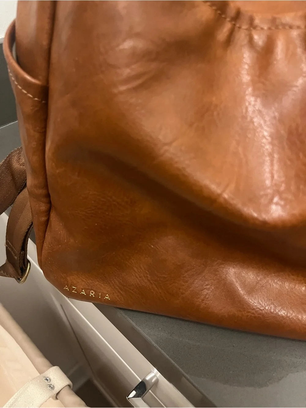 Azaria La Mère Tan Vegan Leather Backpack - Picture 4 of 9